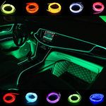 MIYOKA El Wire Car Lights 2m/6ft Led Neon Light Strip Colors: Blue, Green, Red, Pink, White, Yellow, Purple,Fluorescent green, Ice Blue(Green)