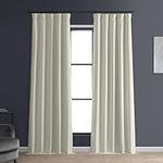 HPD Half Price Drapes Solid Thermal Insulated Blackout Curtains for Bedroom 84 Inches Long Curtain (1 Panel) Signature Blackout Linen Window Curtains for Living Room, 50W x 84L, Off White