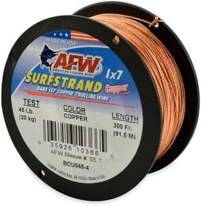 American Fishing Wire Surfstrand Copper 1x7 Bare Trolling Wire, Copper Color, 45 Pound Test, 300-Feet