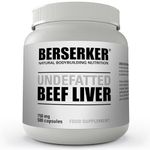 Berserker Desiccated Beef Liver Supplement 750mg per Capsule 500 Capsules, Un-defatted to Provide Full Absorption of Naturally Occurring Vitamins and Minerals Found in Beef Liver | Made in The UK