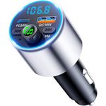 EOIWUY Upgraded Bluetooth Car Adapter 5.3, [Fast Charging] Car Bluetooth FM Transmitter with Powerful PD36W & QC3.0, [HiFi Crystal-Clear Sound] Wireless Radio Music Adapter Hands-Free Calling Kit