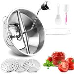 Ergonomic Food Mills With 3 Milling Discs, 8" Stainless Steel Rotary Food Mill with Hand Crank for Tomato Sauce, Mashed Potatoes(Sliver)
