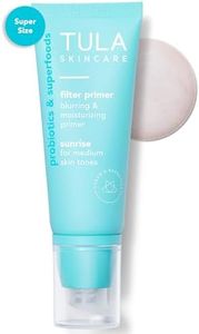 TULA Skin Care Face Filter Blurring and Moisturizing Primer - Supersize Sunrise, Evens the Appearance of Skin Tone & Redness, Hydrates & Improves Makeup Wear, 2.02fl oz