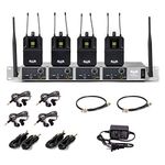 CAD Audio GXLIEM4 Frequency Agile Wireless in Ear Monitor System -Four Discrete mixes - Includes 4 MEB1 Earbuds, 4 Bodypack Receivers, Rack Mount Ears and Antenna Relocation Kit,Black