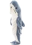 AHAIJ Adult Shark Onesie Pajamas Animal Halloween Cosplay Costume One Piece Christmas Matching Pjs for Women (Medium)