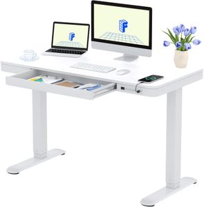 FLEXISPOT Comhar EW8W Standing Desk – Adjustable Height, White