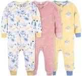 Gerber Baby Girl's Flame Resistant Fleece Footless Pajamas 3-Pack, Multi Floral