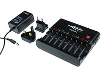 ANSMANN Powerline 8 battery charger with UK & EU Plugs and LED lights