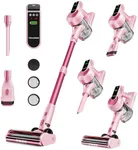 Cordless Vacuum Cleaner, 40Kpa 45Mins Vacuum Cleaners for Home, 8-in-1 Lightweight Stick Vacuum with Powerful Suction, Anti-tangle Wireless Vacuum for Carpet, Tile, Pet Hair, Hardwood Floors, Pink