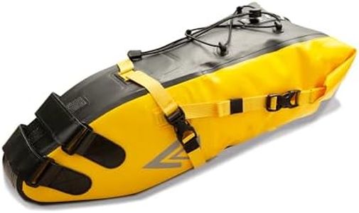 AFISHTOUR Waterproof Bicycle Saddle Bag - 13L Roll-Top Closure Cycling Bike Seat Bag Under Seat Storage Pack for Mountain Road Bike Travel (Yellow)