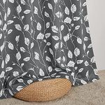 KGORGE Bedroom Curtains 84 inch Length 2 Panels Set Blackout Thermal Insulating Drapes Nosie Reducing Farmhouse Window Decor for Office Dining Room Sliding Door, Grey and White, W52 x L84