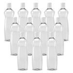 MILTON Pacific Pack of 12 Water Bottles, 1 Litre Each, Reusable Plastic Fridge Bottle Set, BPA Free and Leak Proof Bottles for Travel, Work, Grey