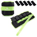 Adjustable Ankle Weights 1-5 LBS Pair with Removable Weight for Jogging, Gymnastics, Aerobics, Physical Therapy, Resistance Training|Each 0.5-2.5 LBS, Total 5LBS, Green