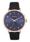 NIXON Arrow Leather A1103 - Rose Gold/Storm - 62M Water Resistant Women's Analog Classic Watch (38mm Watch Face, 17.5mm Stainless Steel Band)