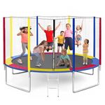 LET'S PLAY® Imported Trampoline Jumping Trainer for Kids and Adult 10 FEET, Rebounder Trampoline with Metal Springs, PA Padding and Safety Net for Indoor and Outdoor (Multi-Colour)