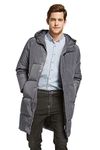 Orolay Men's Insulated Down Jacket Quilted Puffer Jacket Winter Padded Coat Long Jacket for Men Grey M