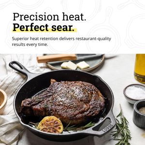 Lodge Cast Iron Skillet 26cm – Pre-Seasoned Frying Pan, Oven & Grill Safe