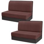 Gollense RV Dinette Cushion Covers, Stretch Camper Dinette Cushion Covers, Sectional Replacement RV Seat Covers for Travel Trailer Couch - includes 2 Backrest Cover & 2 Bench Cover (T-Coffee)