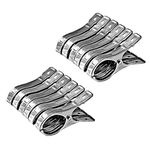 Vicloon Stainless Steel Beach Towel Clips, 12 Pcs 12cm Large Stainless Steel Sunbed Towel Pegs, Stainless Steel Laundry Clip Towel Pegs for Sunbeds, Sun Loungers, Pool Chairs, Laundry