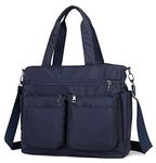 Nurse Tote Bag with Multi Pockets Nurse bag for Work Teacher Tote Bag Nursing Bag for Women Nylon Crossbody Bag Travel Tote, Large - Navy Blue