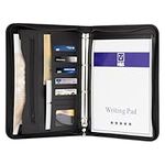 H&S A4 Zipped Conference Folder Padfolio Folio Case Business Faux Leather Document Bag Portfolio - Ring Binder