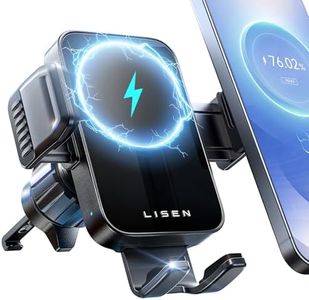 LISEN 15W Chargeur Induction Voiture, Support Telephone Voiture Induction, Porte Telephone Voiture, Chargeur Voiture pour Galaxy S25 24 23 iPhone 17 16 15 Pro Max Air Android Pixel 10 9 A