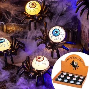 BGIUSQF 12 Halloween Candelita de Araña, Velas Led Efecto Llama, Candelita de Araña de Halloween, Decoración Halloween Interior, LED Luces Halloween, para Decoraciones de Fiesta de Halloween