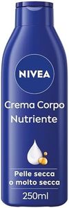 NIVEA Crema Corpo Nutriente 250 ml, Crema idratante corpo 72h arricchita con Acido Ialuronico Puro, Olio di Mandorla e Siero Nutrimento Intenso, Crema corpo idratante pelle secca o molto secca