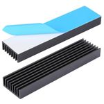 Awxlumv 2Pcs Black Aluminum Heatsink 100mm(L) x25mm(W) x10mm(H) / 4x1x0.4 Inch Heat Diffusion Cooling Fin with Pre Thermal Conductive Tape Heat Sinks for Cooler Electronics Gpu Led