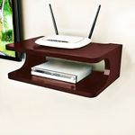 Dime Store Set top Box Stand | WiFi Router Holder Wooden Wall Shelves | Setup Box Stand for Home | Wall Mount Stylish WiFi Router Holder TV Cabinet Living Room Furniture