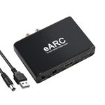 H.May eArc to RCA+SPDIF+HDMI Audio Converter,RCA 3.5mm Audio Adapter,24bit/192KHz Audio Sampling Rate,ARC Audio Return, HD 5.1 and HD 7.1 Channels,Supports eARC & ARC inputs