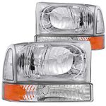 Anzo USA 111081 Ford Chrome with Corner Amber Headlight Assembly - (Sold in Pairs)