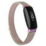 Metal Bands Compatible with Fitbit Inspire 2/Inspire HR/Inspire, Stainless Steel Magnetic Wristband Mesh Bracelet Replacement Strap for Fitbit Inspire 2/Inspire HR/Fitbit Inspire, Colorful