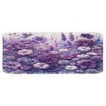 Ambesonne Purple Kitchen Mat, Picturesque Cottagecore Style Flowers Meadow Monochromatic Pastel Tones, Plush Decorative Kitchen Mat with Non Slip Backing, 47" X 19", Lilac Lavender Quartz