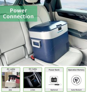 BINGI 12V Portable Compressor Fridge 22L – Car Freezer Cooler, Blue