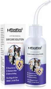 Mekseks Dog Ear Cleansing Solution Ear Infection Treatment Drops for Dogs Cats Ear Cleaner Wash, Relieves Itchy Ears Redness, Removes Earwax Debris Odor, Gentle Natural 2.03 fl oz