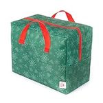 LIVIVO Christmas Tree Decoration Lights Zip Up Sack Jumbo Storage Bag Organiser- Heavy Duty - With Carrying Handles - Stores Ribbon Baubles Tinsel Wreath Stocking Lights Bow Tags Tidy