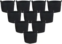 Sunnydaze 10-Pack of 7-Gallon Garden Grow Bags for Vegetables - Black 300 GSM Non-Woven Polypropylene Felt Fabric Flower Pots and Planters with Handles - Gardening Containers