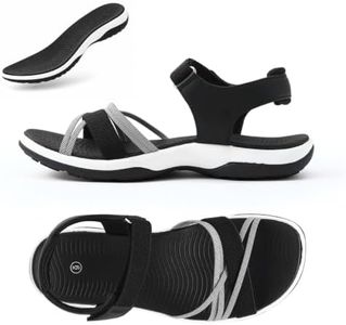 YYNUDA Women's Hiking Sandals Arch Support Adjustable Straps For Summer Dressy Casual Walking Sport Flat Trail Quick Dry
