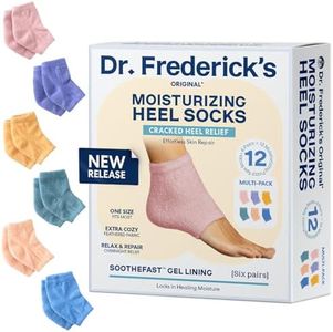 Dr. Frederick's Original Moisturizing Fuzzy Heel Socks - 6 Pairs - Cozy Gel-Lined Sleep Socks for Women & Men - Soothing Dry, Cracked Feet - Cracked Heel Repair - Heal Dry Heels - Variety Pack