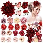 Ahoney 20 Pieces Red Rose Hair Clip