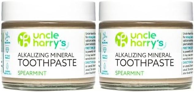 Uncle Harry's Spearmint Remineralizing Toothpaste | Natural Whitening Tooth Paste Freshens Breath & Promotes Enamel | Vegan Fluoride Free Toothpaste (2 Pack)