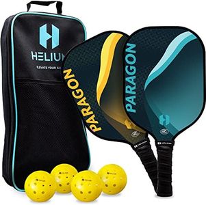 Helium Pickleball Paddle Set of 2 - USAPA Certified - Graphite Fiberglass Surface, Lightweight Honeycomb Core (Paragon (Blue Yellow))