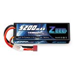 Zeee 7.4V 5200mAh Lipo Battery 2S 50C Hard Case with Deans T Plug for 1/8 1/10 RC Vehicles Car Truck RC Truggy RC Heli Airplane Drone