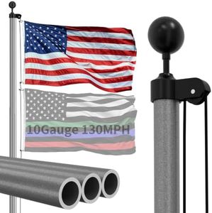 30 FT Heavy Duty Flag Pole 120MPH Wind Test 11 Gauge for Outside House