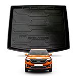 Automat 3D Waterproof Tray Boot Trunk Mat for Kia Seltos Car, Plastic, Black