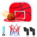 Dreamon Basketball Hoop Wall Mounted, Indoor Basketball Hoop for Bedroom, Kids Basketball Hoop and Backboard Set with Net Ball and Pump Portable Indoor Outdoor Sport Toys for Kids