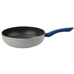 Tasty Wok Pan Ø28 cm, Non-Stick Cookware with Oil Dosing System, All Stoves incl. Induction, Stir Fry Pan with Soft-Touch Handle, Dimensions: Ø28cm, Colour: Blue, Grey, Black, Light Grey