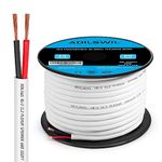 ADILSWIL in Wall Speaker Wire Cable 18 Gauge 50FT 18/2 AWG CCA 2 Conductor Red and Black Wire with White Jacket Low Voltage Wires DC Electrical Wire ETL CL2 Rated for Hookup and Extension