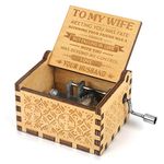 Wood Music Box Hand Crank Engraved Musical Box-U R My Sunshine Cute Antique Vintage Nice Gift to My Wife from Husband